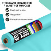 40 In. x 300 Ft. Premium Aqua Blue Table Roll